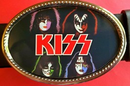 KISS Rock Band Epoxy PHOTO MUSIC BELT BUCKLE   - NEW! - £14.17 GBP