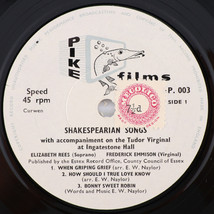 Shakespearian Songs -Tudor Virginal- 45 rpm 7&quot; EP Vinyl Record Pike England Rare - £9.97 GBP