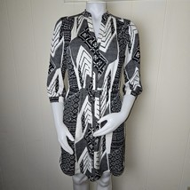 Diane Von Furstenberg Freya Silk Dress Womens 2 Black Ethnic Print 3/4 S... - $1,252.23 MXN