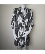 Diane Von Furstenberg Freya Silk Dress Womens 2 Black Ethnic Print 3/4 S... - $1,252.23 MXN