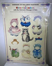 Kitty Cucumber Paper Doll with Six Costumes And Hats Embossed 1983 Cat M... - $9.50