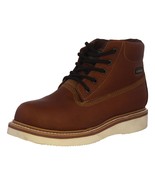 Mens Tan Work Boots Leather Oil Slip Resistant Laces Soft Toe Size 6, 8.... - $82.04 CAD