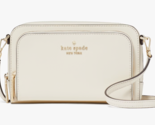Kate Spade Stacie Dual Zip Crossbody Bag White Leather Meringue Purse KG... - $89.09