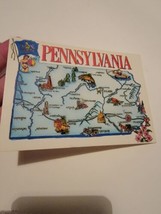 Vintage Postcard Post Card VTG Photograph Pennsylvania State Map - £9.24 GBP