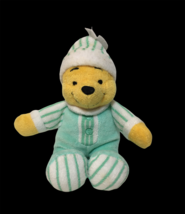 Disney Winnie the Pooh Baby Plush Beanie Green Pastel Striped Pajamas 8&quot;  - £14.90 GBP