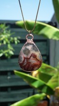 Mexican agate necklage / Crazy lace agate / Electroformed copper - $34.95