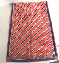 vintage Vera Newmann red white blue watercolor style long scarf neck head scarve - £16.01 GBP