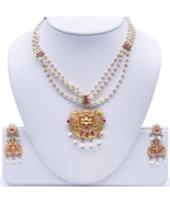 18ct Yellow Gold Antique Pearl &amp; Cubic Zirconia Cat Designed Necklace &amp; ... - $3,470.46