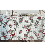 Envogue Christmas Tablecloth Red Cardinal Plaid 60”x120” New - $44.96