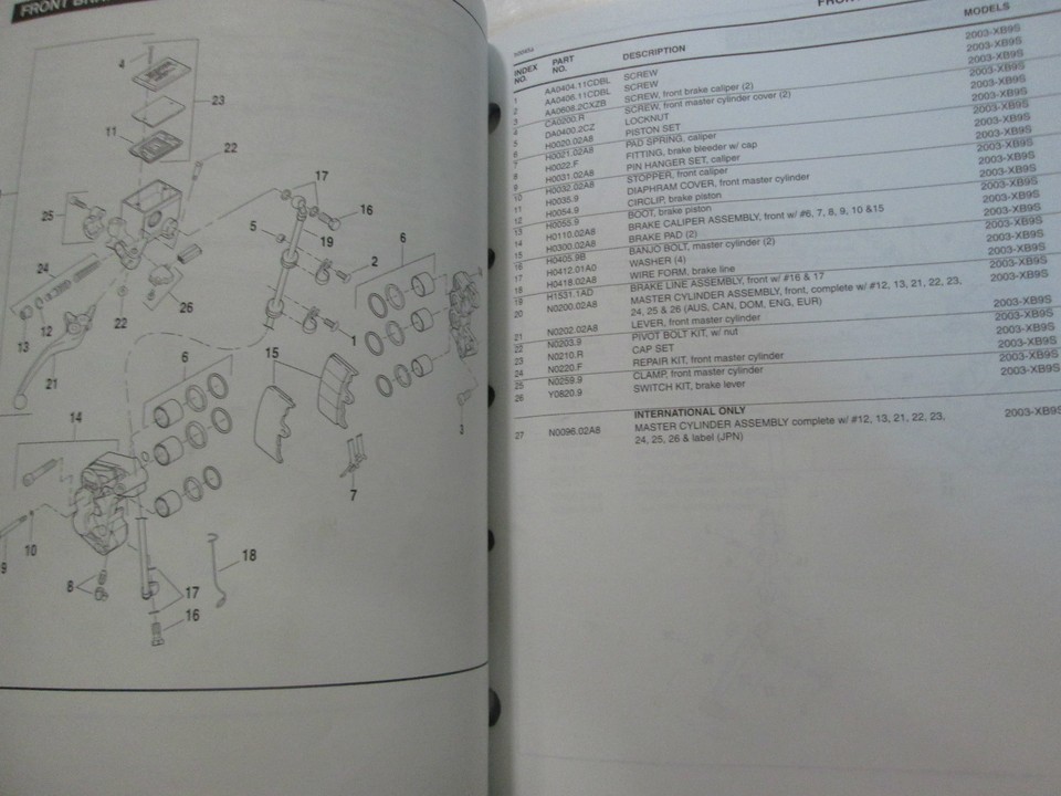 2003 Buell Lightning XB9S Models Parts Catalog Factory Manual OEM Book New-
s... Item image 6