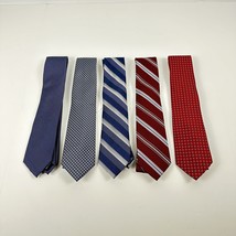 Perry Ellis &amp; Club Room Mens Lot of 5 Premium Polyester Ties Assorted-OS - $28.49