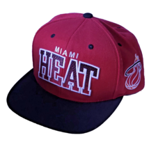 Miami Heat Big Block Logo Red Black Snapback Mitchell &amp; Ness Hardwood Classic - £14.54 GBP