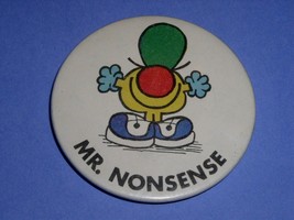 Mr. Men Mr. Nonsense Pinback Button Vintage 1976 - $24.99