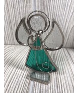Angel slag stain glass playing a clarinet 3.5” Tall Vintage Holiday Decor - £6.21 GBP