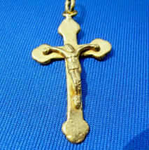 Antique Solid Gold Cross Pendant Rare Find Unique Charm Roman Artifact - £2,683.65 GBP