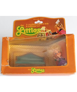 Hedy and Her Sofa by The Littles Vintage 80s Tiny Small Doll Die Cast Fu... - $23.95