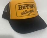 Vintage Ferrari Racing Hat Trucker Hat snapback Gold Black Supercar Adju... - £13.83 GBP