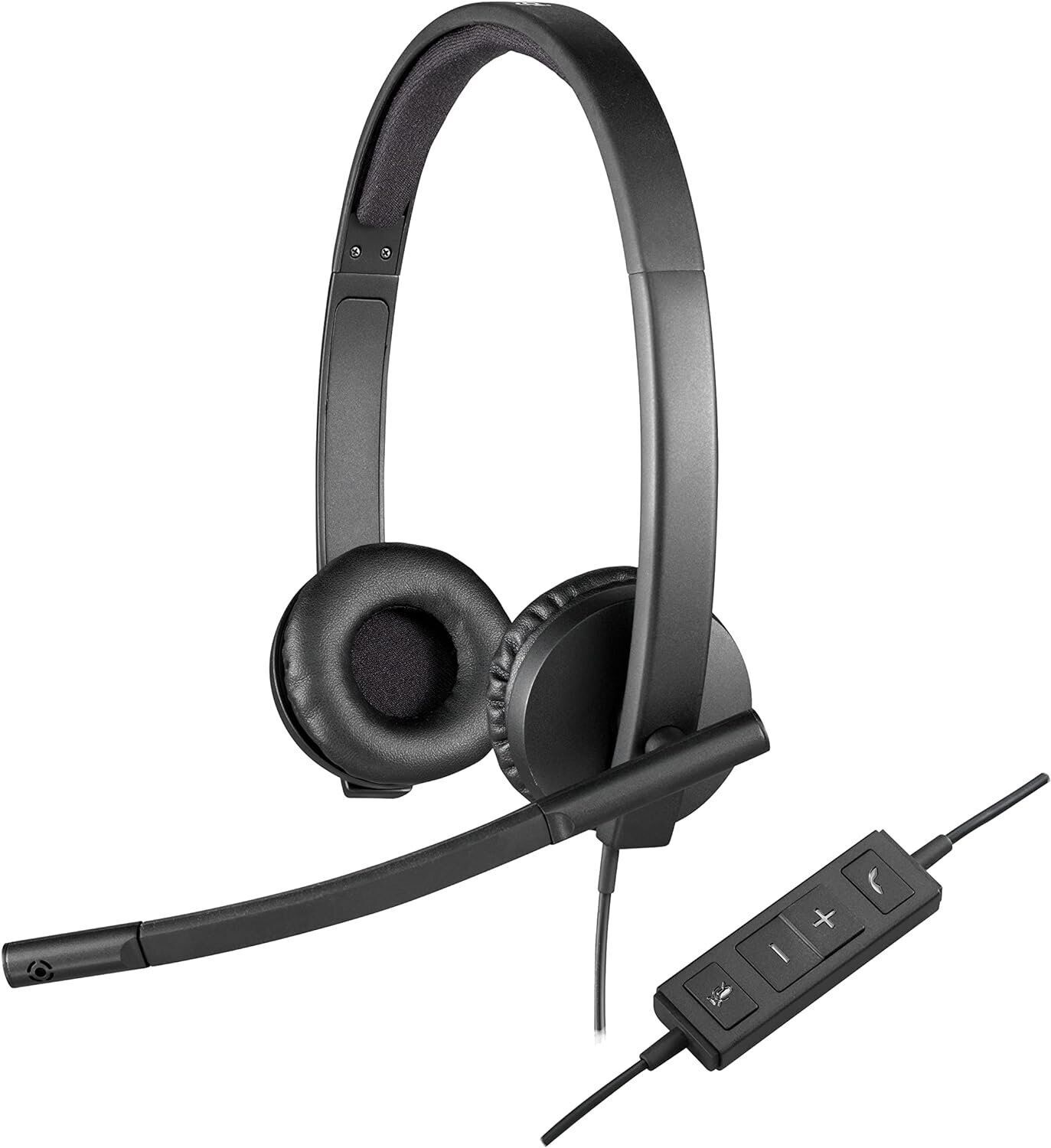 Logitech H570e Wired Headset, Stereo Headphones with Noise-Cancelling... - $40.58