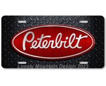 Peterbilt Inspired Art Red on D. Plate FLAT Aluminum Novelty License Tag... - $17.99