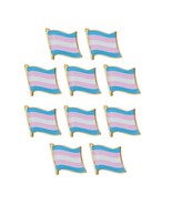 10 TRANSGENDER FLAG PINS 0.5&quot; Lapel Pin Trans Pride LGBTQ Hat Jacket Tie... - $20.43 CAD