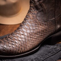 Marco Di Milano Genuine Snake Skin Cowboy Boot Kansas Brown image 9