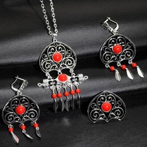 SUNSPICE MS Turks Silver Color Earring Necklace Ring Sets 3pcs For Women... - $21.51