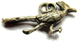 Vintage Sterling Silver Charm 3D Running Pheasant Solid 925 Pendant Heavy Patina - £31.37 GBP
