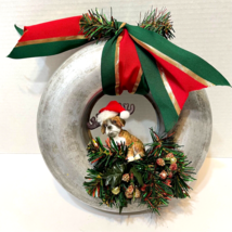 Vintage Handmade Christmas Wreath Out of Antique Bundt Pan Embellished D... - £36.07 GBP