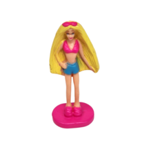 2" VINTAGE 1998 MINI BARBIE FIGURE FIGURINE RUBBER PINK BLUE BIKINI SMAL... - $9.50