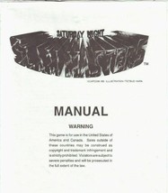 Saturday Night Slam Masters Arcade Manual 1993 Wrestling Video Game Repair - £15.04 GBP