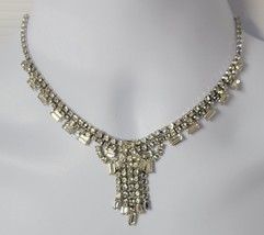 *B) Vintage Kramer of New York Rhinestone Choker Necklace Wedding - £47.47 GBP