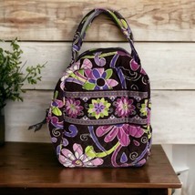 Vera Bradley Flutterby Lunch Sack Pink Purple Floral Lunch Bag Tote - £20.78 GBP