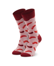 Happy Socks Pink Sausage Unisex Premium Cotton Socks 1 Pair Size 4-7 - $15.14