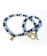 Blue Crystal Bead Necklace with Gold Star, Celestial Jewelry, Something ... - $46.47 CAD