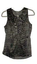 New York &amp; Co Blouse Women&#39;s M Top Ruffled Animal Print - $11.99