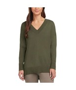 Matty M Women&#39;s Plus Size 3X Olive V Neck with Side Slits Sweater NWT - $14.39