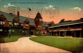 Clock Tower &quot;Interior of Casino Grounds&quot; Newport Rhode Island 1915 POSTC... - $5.94