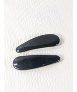 Vintage Black teardrop Barrette SET 2 Hair Clip unique droplet Made in F... - $18.00