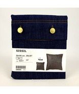 (Lot of 2) IKEA SISSIL 20”x20” Cushion Cover w/Brass Buttons Blue Denim - £17.35 GBP