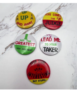 Lot of 5 Vintage 60s Funny Pins Pinback Buttons UP UP &amp; Away, Taker Grea... - $22.95