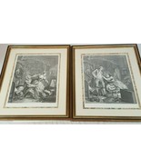 WILLIAM HOGARTH ENGRAVING Before + After Framed Matted Pair - $223.09