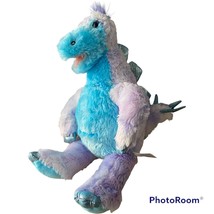 Build A Bear Dinosaur Plush Purple Blue Stegosaurus 18" Stuffed Dragon Dino 2011 - $18.79