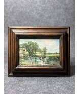 Antique 19th Century Frame Landscape And Sea View  Oil Painting 17*21 cm - $79.70