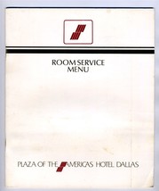 Plaza of the Americas Hotel Room Service Menu Dallas Texas 1980&#39;s - £21.72 GBP