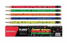 Nataraj Fluro Prints Rubber Tipped Pencils (Pack of 10 pencils) - £9.37 GBP