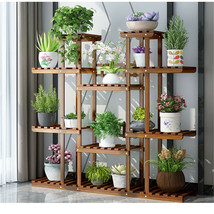 Wooden Plant Stand 11 Tier Flower Pot Display Shelf Storage Rack For Liv... - £67.35 GBP