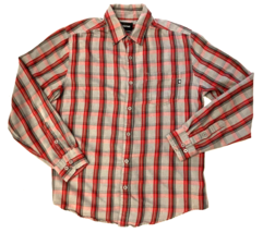 Marmot Flannel Shirt Mens Medium Red Gray Plaid Hiking Outdoor Camp Long... - £22.82 GBP