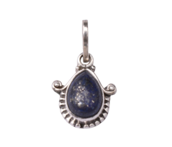 Sterling Silver Pendant Necklace Natural Lapis Lazuli PS-1018 - £29.68 GBP