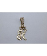 Fine 10K Yellow Gold Letter K Cursive Initial Pendant Charm Necklace 0.8gr - $69.78