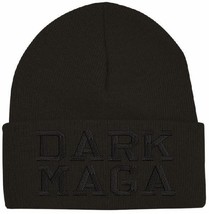 Trump DARK MAGA Winter Hat Black Winter Cuff hat with Black DARK MAGA Em... - $19.99